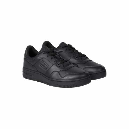Tommy Jeans Retro Leather Basket Trainers Трип Черен 0GK Tommy Jeans Retro Leather Basket Trainers Трип Черен 0GK