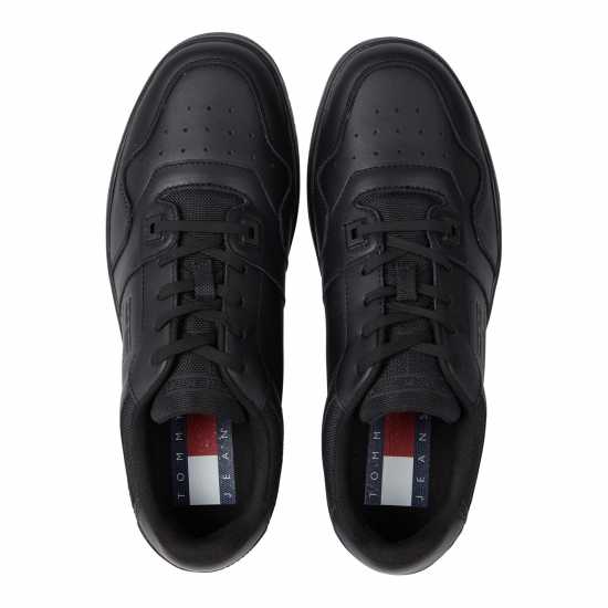 Tommy Jeans Retro Leather Basket Trainers Трип Черен 0GK Tommy Jeans Retro Leather Basket Trainers Трип Черен 0GK