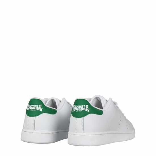 Lonsdale Кожени Маратонки Leyton Leather Trainers Mens Бяло/Зелено Lonsdale Кожени Маратонки Leyton Leather Trainers Mens Бяло/Зелено