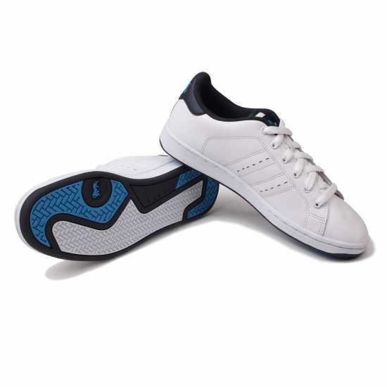 Lonsdale Мъжки Кожени Маратонки Leyton Leather Mens Trainers White/Navy Мъжки маратонки