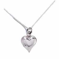 Silver Puff Heart Necklace Np-Nkhrt