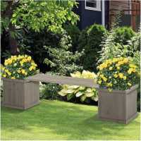 Outsunny Wooden Garden Planter And Bench Combo