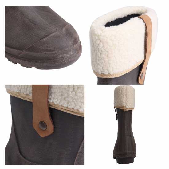 Дамски гумени ботуши Kangol Дамски Гумени Ботуши Winter Wellies Ladies Chocolate/Cream Kangol Дамски Гумени Ботуши Winter Wellies Ladies Chocolate/Cream Дамски гумени ботуши