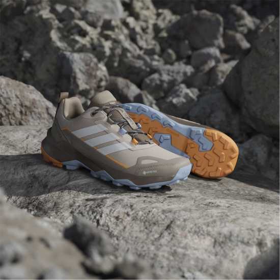 Adidas Terrex Skychaser Ax5 Gore-Tex Hiking Shoes Womens Taupe/Wht/Blue 