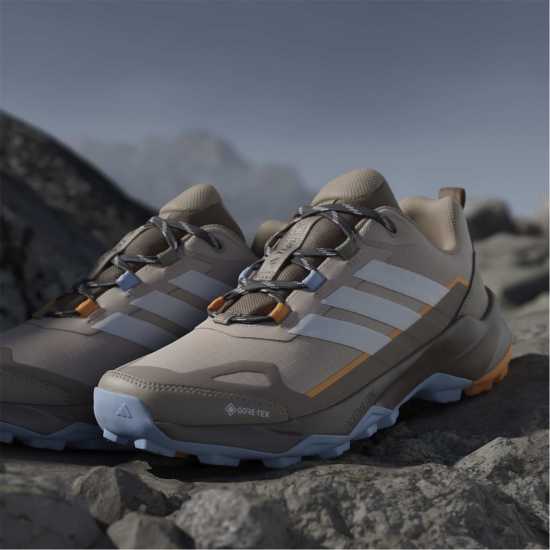 Adidas Terrex Skychaser Ax5 Gore-Tex Hiking Shoes Womens Taupe/Wht/Blue 