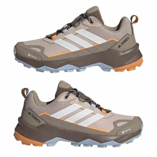 Adidas Terrex Skychaser Ax5 Gore-Tex Hiking Shoes Womens Taupe/Wht/Blue 