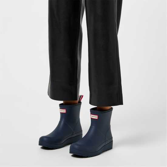 Hunter Play Short Wellington Boots Вал Синьо Дамски ботуши