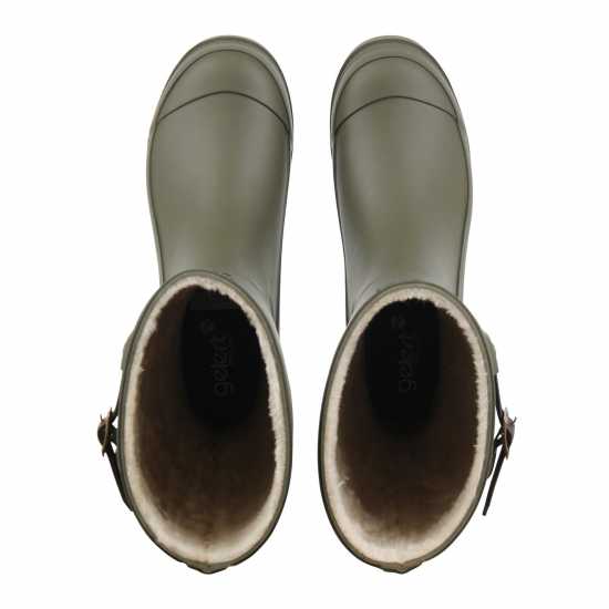 Gelert Fur Lined Welly Boot Womens Olive Дамски гумени ботуши