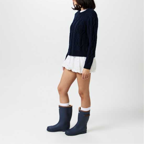 Gelert Fur Lined Welly Boot Womens Морска синьо Дамски гумени ботуши