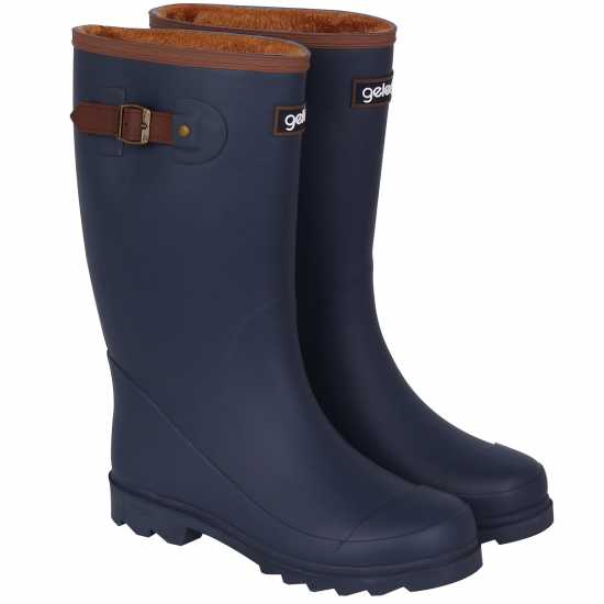 Gelert Fur Lined Welly Boot Womens Морска синьо Дамски гумени ботуши