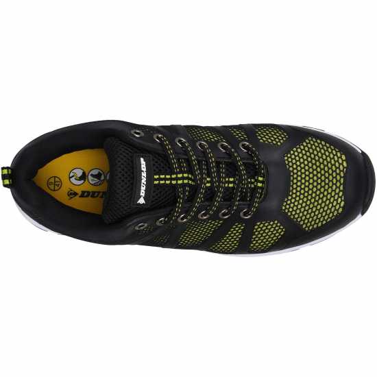Dunlop Reno Steel Toe Cap Shoes Mens Черно/Флуор Работни обувки
