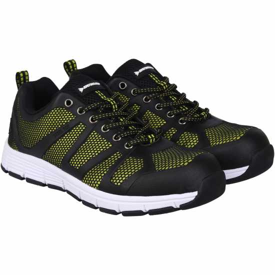 Dunlop Reno Steel Toe Cap Shoes Mens Черно/Флуор Работни обувки