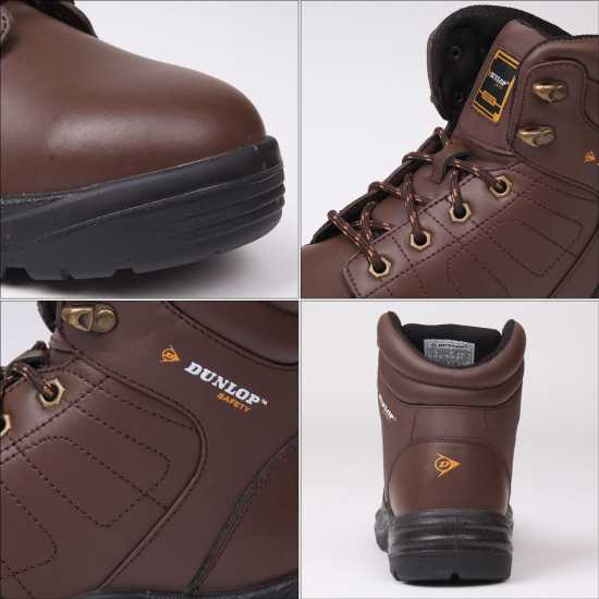 Защитни Ботуши Dunlop Dakota Mens Steel Toe Cap Safety Boots Brown Работни обувки