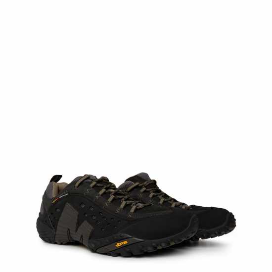 Merrell Мъжки Туристически Обувки Intercept Leather Walking Shoes Mens Гладко черно Мъжки туристически обувки