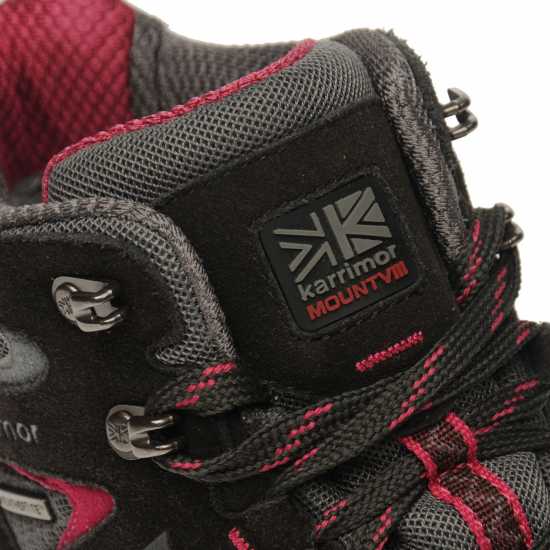 Туристически Обувки Karrimor Mount Mid Ladies Waterproof Walking Boots Black/Pink Дамски туристически обувки