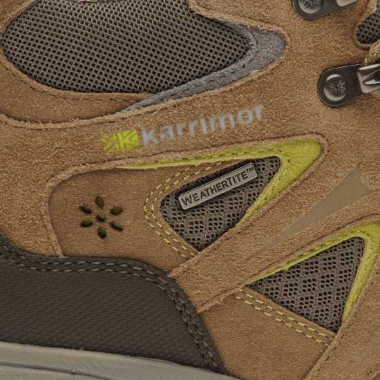 Туристически Обувки Karrimor Mount Mid Ladies Waterproof Walking Boots Taupe/Green Дамски туристически обувки