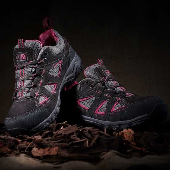 Karrimor Mount Low Ladies Waterproof Walking Shoes Black/Pink - Дамски туристически обувки