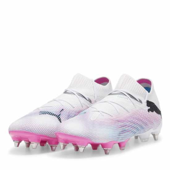 Puma Future 7 Pro Soft Ground Football Boots White/Blk/Pink Мъжки футболни бутонки