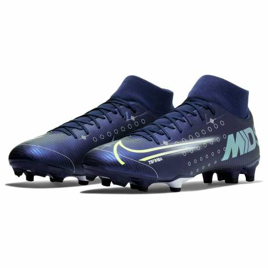 Nike Mercurial Superfly 9 Academy Firm Ground Football Boots Blue/Pink/White - Футболни стоножки