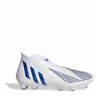 Adidas Predator + Fg Football Boots White/Blue Футболни стоножки
