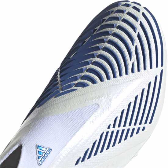 Adidas Predator + Fg Football Boots White/Blue - Футболни стоножки