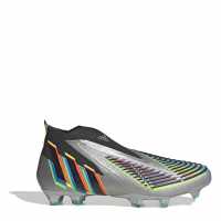 Adidas Predator + Fg Football Boots Silver/Blk/Grn Футболни бутонки
