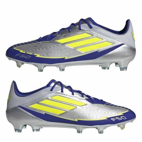 Adidas F50 Elite Adults Firm Ground Football Boots Silver/Blue 