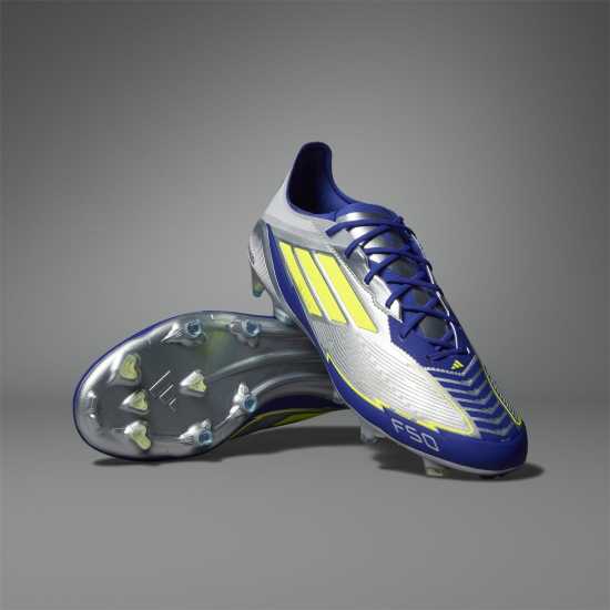 Adidas F50 Elite Adults Firm Ground Football Boots Silver/Blue 