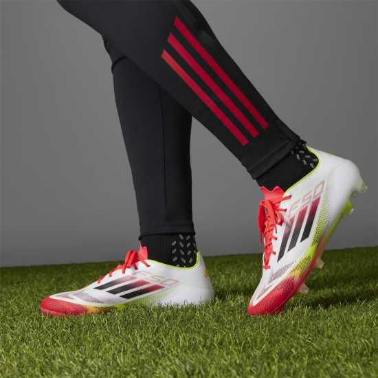 Adidas F50 Elite Adults Firm Ground Football Boots Бяло/Червено Футболни стоножки