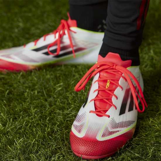 Adidas F50 Elite Adults Firm Ground Football Boots Бяло/Червено Футболни стоножки