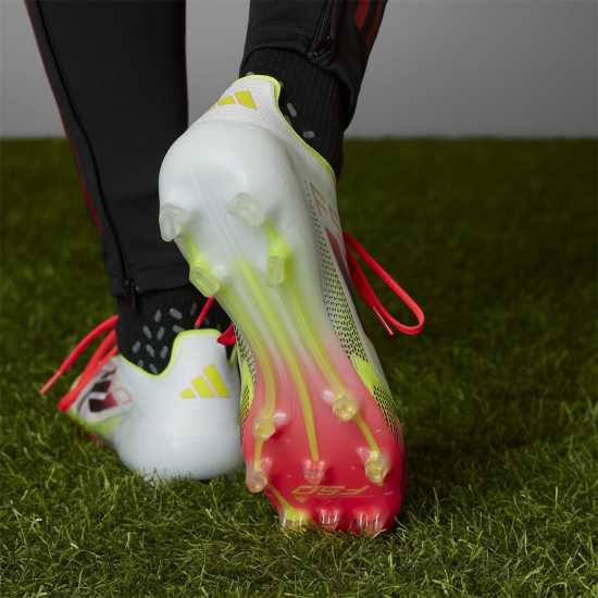 Adidas F50 Elite Adults Firm Ground Football Boots Бяло/Червено Футболни стоножки