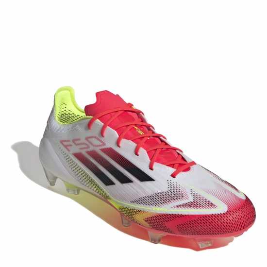 Adidas F50 Elite Adults Firm Ground Football Boots Бяло/Червено Футболни стоножки