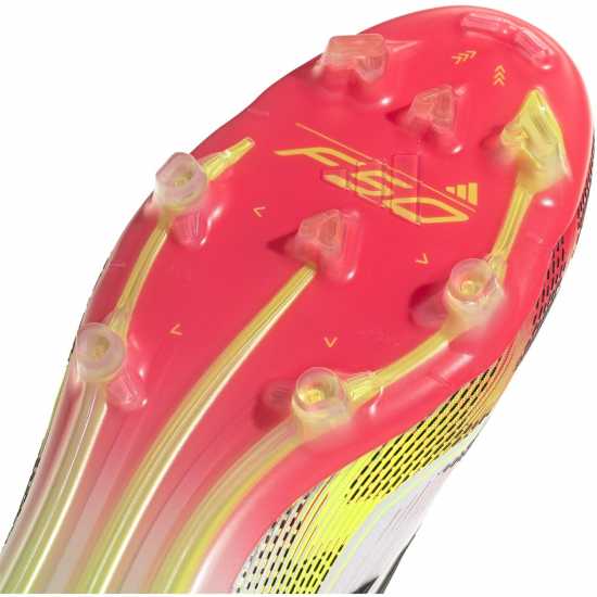 Adidas F50 Elite Adults Firm Ground Football Boots Бяло/Червено Футболни стоножки