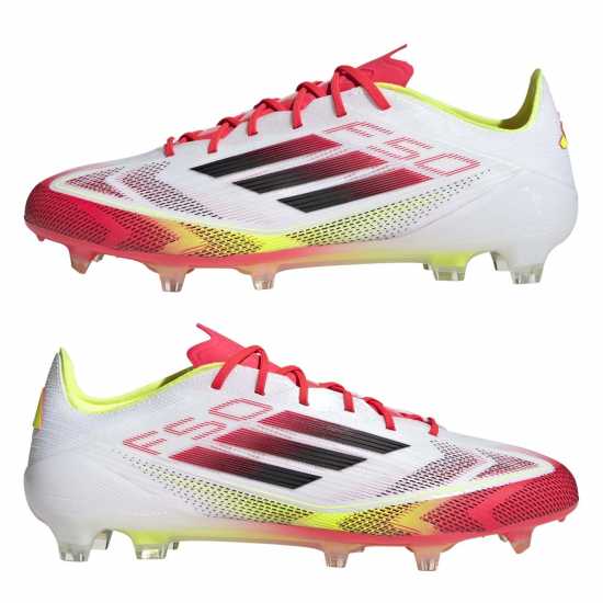 Adidas F50 Elite Adults Firm Ground Football Boots Бяло/Червено Футболни стоножки
