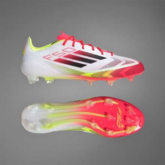 Adidas F50 Elite Adults Firm Ground Football Boots Бяло/Червено Футболни стоножки