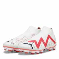 Puma Future Match.3 Firm Ground Laceless Football White/Pink Мъжки футболни бутонки