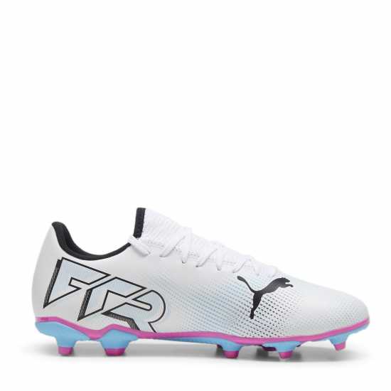 Puma Future 7 Play Firm Ground Football Boots White/Blk/Pink Мъжки футболни бутонки