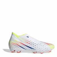 Adidas Predator Edge.3 Laceless Firm Ground Football Boots Wht/Yellow/Blue Футболни стоножки