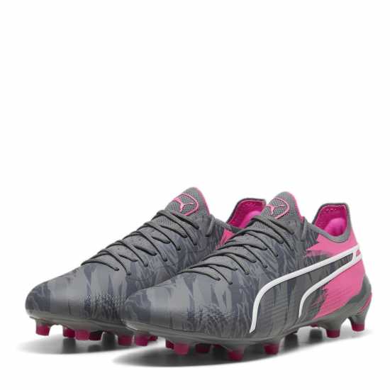 Puma King Ultimate Firm Ground Football Boots Grey/Pink Мъжки футболни бутонки