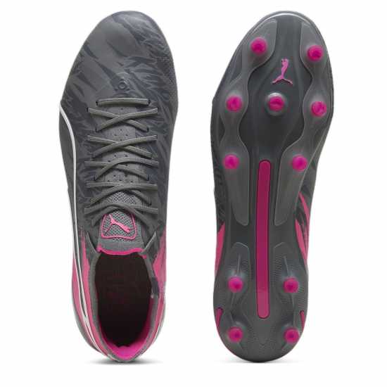 Puma King Ultimate Firm Ground Football Boots Grey/Pink Мъжки футболни бутонки