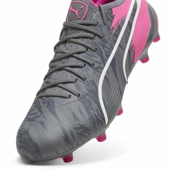 Puma King Ultimate Firm Ground Football Boots Grey/Pink Мъжки футболни бутонки