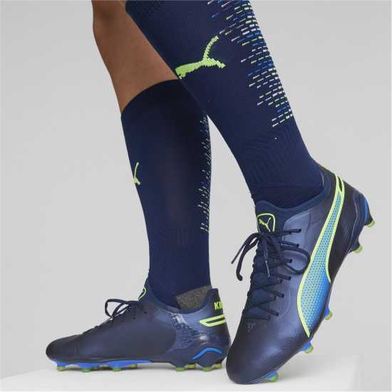 Puma King Ultimate Firm Ground Football Boots Синьо/Зелено Футболни стоножки