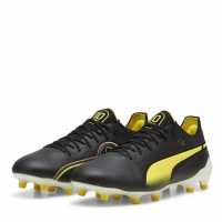 Puma King Ultimate Firm Ground Football Boots Черно/Бяло/Жълто Футболни стоножки