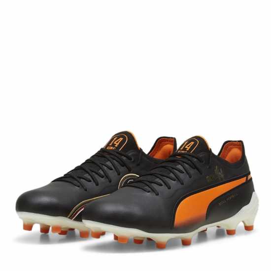 Puma King Ultimate Firm Ground Football Boots Blk/Wht/Orange Мъжки футболни бутонки