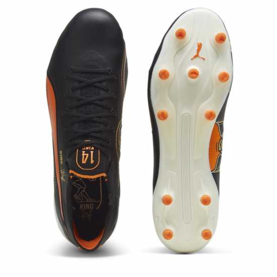 Puma King Ultimate Firm Ground Football Boots Blk/Wht/Orange Мъжки футболни бутонки