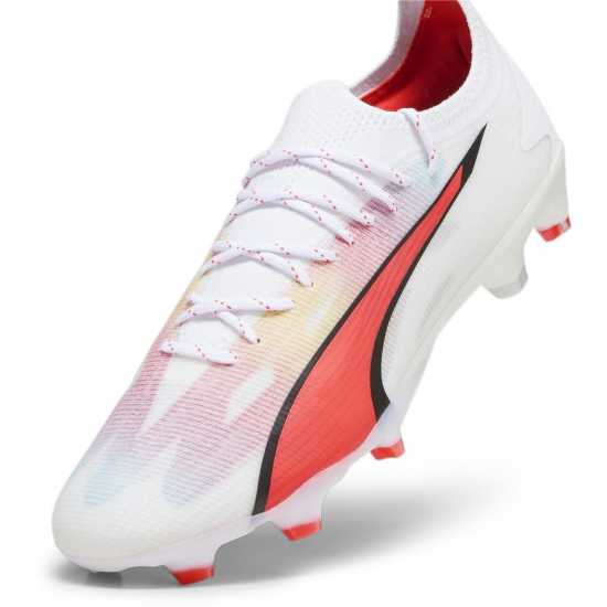 Puma Ultra Ultimate Firm Ground Football Boots White/Pink - Мъжки футболни бутонки