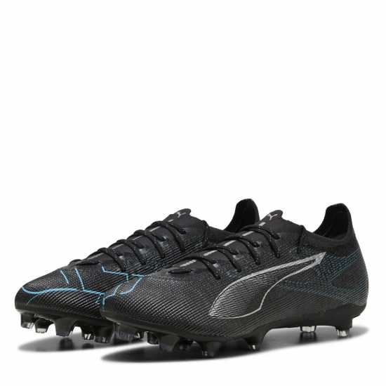 Puma Ultra Pro Firm Ground Football Boots Черно/Сребърно/Аква 