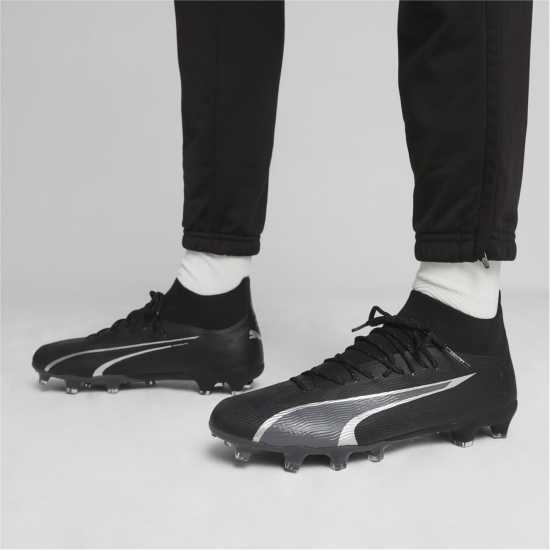 Puma Ultra Pro Firm Ground Football Boots Black/Asphalt Мъжки футболни бутонки