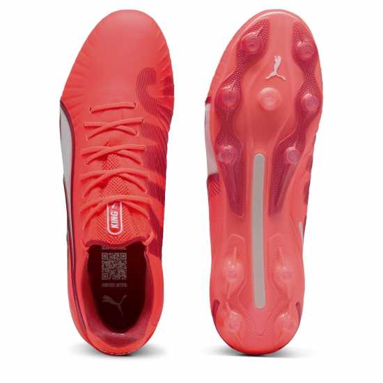 Puma King Ultimate Launch Adults Firm Ground Football Boots Червено/Бяло Puma King Ultimate Launch Adults Firm Ground Football Boots Червено/Бяло