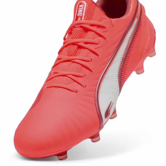 Puma King Ultimate Launch Adults Firm Ground Football Boots Червено/Бяло Puma King Ultimate Launch Adults Firm Ground Football Boots Червено/Бяло